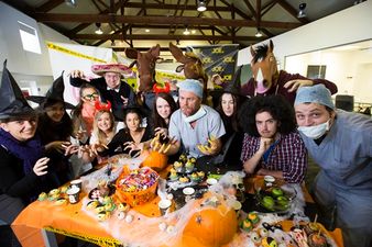 JOE and Her staff dress up and hold a Trick or Treat for Temple Street Halloween party