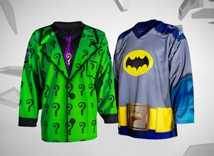 Video: Watch as Batman fights the Riddler in this charity ice hockey match