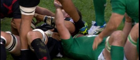 Vine: Georgian player clearly stamps on Dominic Ryan’s face during Aviva clash
