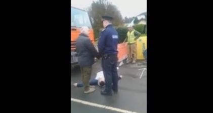 Video: A guy takes a ridiculous Arjen Robben-esque dive at an Irish Water protest