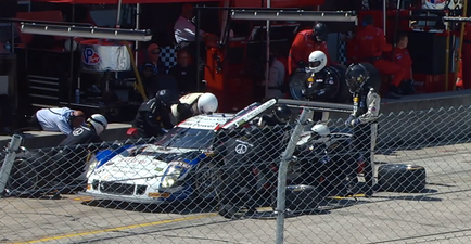 Video: Pit crew member gets absolutely clobbered during 12 Hours of Sebring