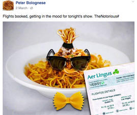 This plate of spaghetti has got a ticket to see McGregor fight Mendes