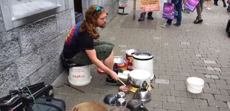 Video: Galway street musician uses the contents of his kitchen for this fine performance