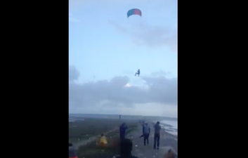 Video: Irish guy pulls off amazing kite surfing jump in yesterday’s high winds