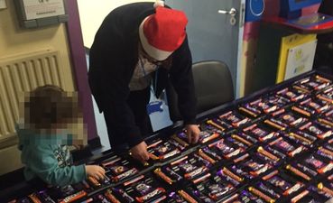 PICS: The kids in Temple Street hospital were delivered the biggest Selection Box in the world today