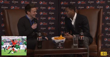VIDEO: Patrick Kluivert talks to JOE about “the leader of Ireland” Roy Keane and THAT Overmars tackle