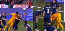 PIC: Luis Suarez left Diego Godin with a very nasty black eye during Atletico’s win over Barca