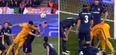 PIC: Luis Suarez left Diego Godin with a very nasty black eye during Atletico’s win over Barca