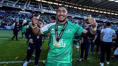 WATCH: Connacht hero Bundee Aki throws his medal into the crowd during celebrations in Galway
