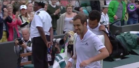 WATCH: Jo-Wilfried Tsonga’s sound gesture after opponent Richard Gasquet is forced to retire at Wimbledon