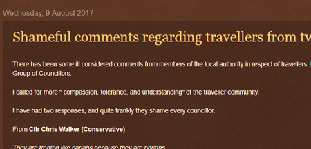 A former English mayor has made some nasty and unfair comments about travellers