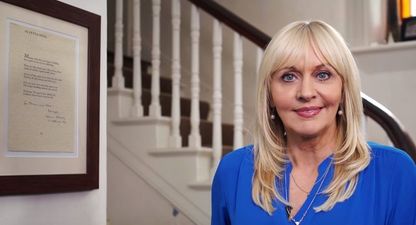 WATCH: This video of Miriam O’Callaghan caught lurking in the background on RTÉ is fantastic