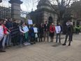 DCU students spent the day protesting rent increases outside the Dáil
