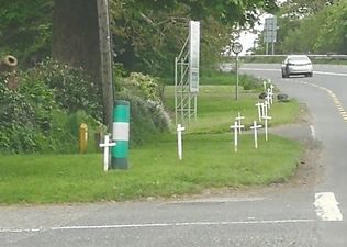 Pro-life group behind Ben Bulben ‘No’ sign spark anger in Donegal by erecting white crosses