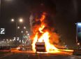 WATCH: Football player sets fire to their own open-top bus during title-winning celebrations