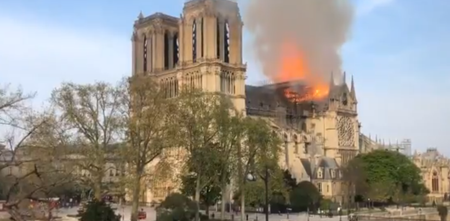 Notre-Dame Cathedral in Paris is on fire