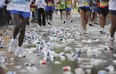 London Marathon hands out edible water bottles in a bid to reduce plastic waste