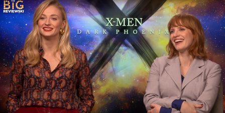 Sophie Turner and Jessica Chastain teach us how to do a very scary, very evil stare