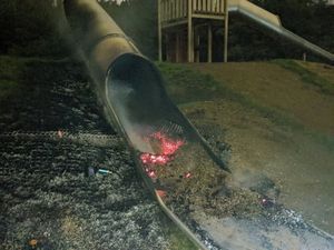Council hits out at “absolute disgrace” as slide set on fire in south county Dublin