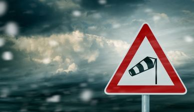 Status Yellow weather warning for four counties with “severe” winds en route