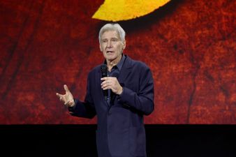 Harrison Ford chokes up with tears on stage as he debuts trailer for his final Indiana Jones movie