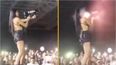 DJ accidentally shoots herself in the face with a confetti cannon while performing