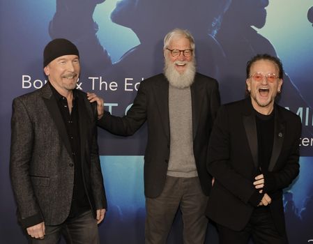 The Edge, David Letterman and Bono