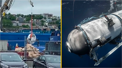 Pieces of imploded Titanic sub are brought to shore