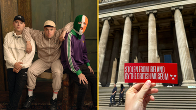 Kneecap cause a stir after leaving their mark on British Museum