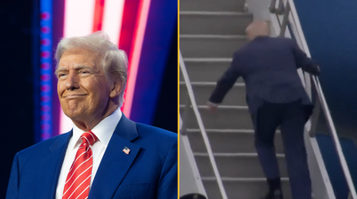 Everyone is saying the same thing after Trump falls up the stairs in recent appearance