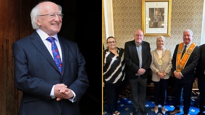 Portrait of Irish president Michael D Higgins removed from Belfast City Hall