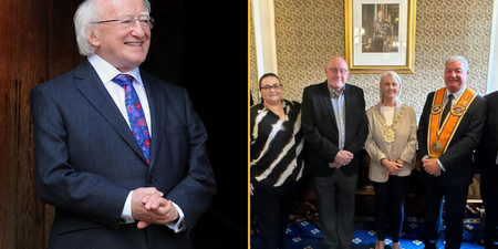 Portrait of Irish president Michael D Higgins removed from Belfast City Hall