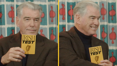 Pierce Brosnan loves to play with hurley and sliotar on Malibu beach